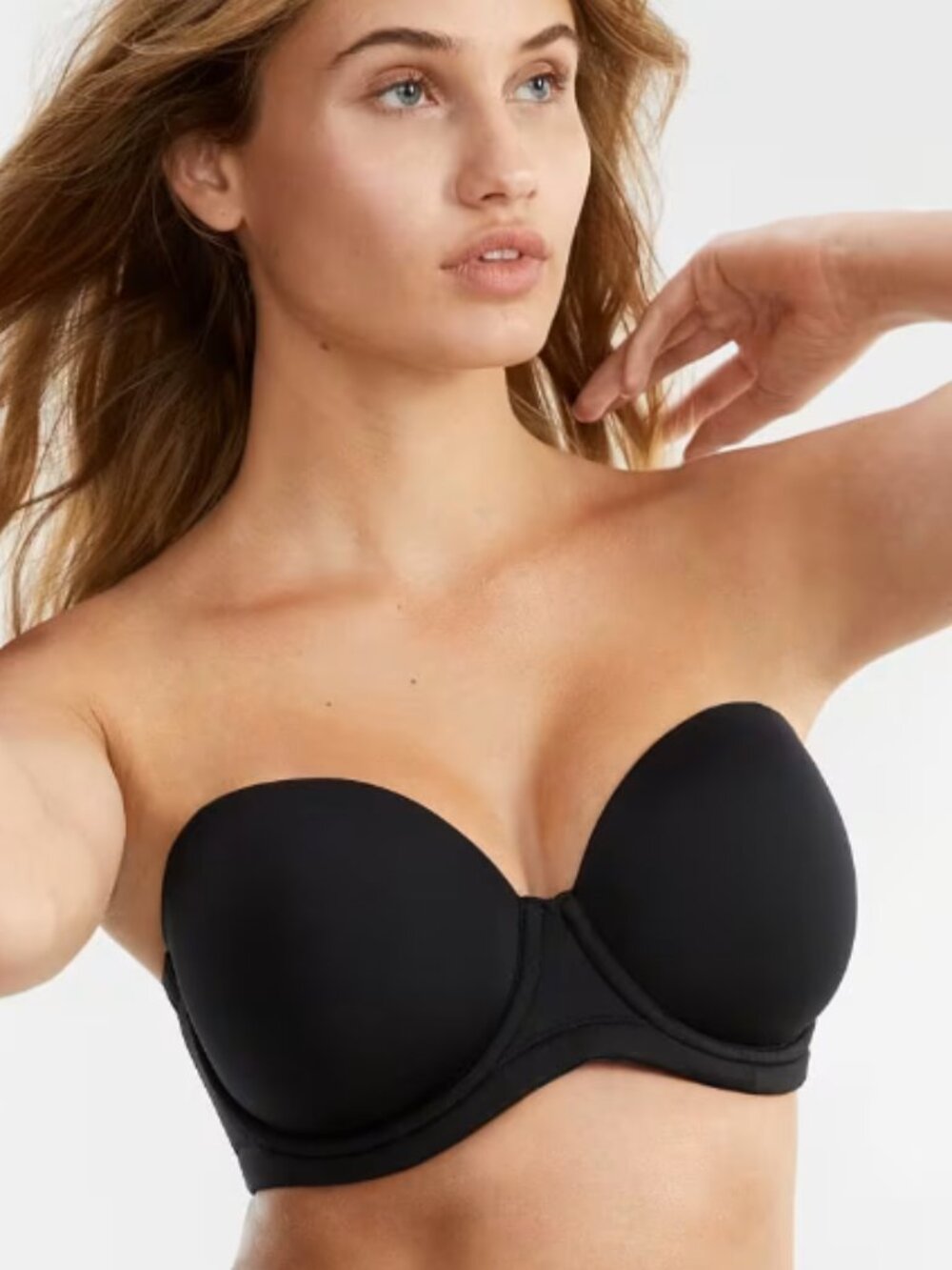 Wacoal Red Carpet Black Strapless Underwire Full Coverage Bra 854119 Size 38 DDD